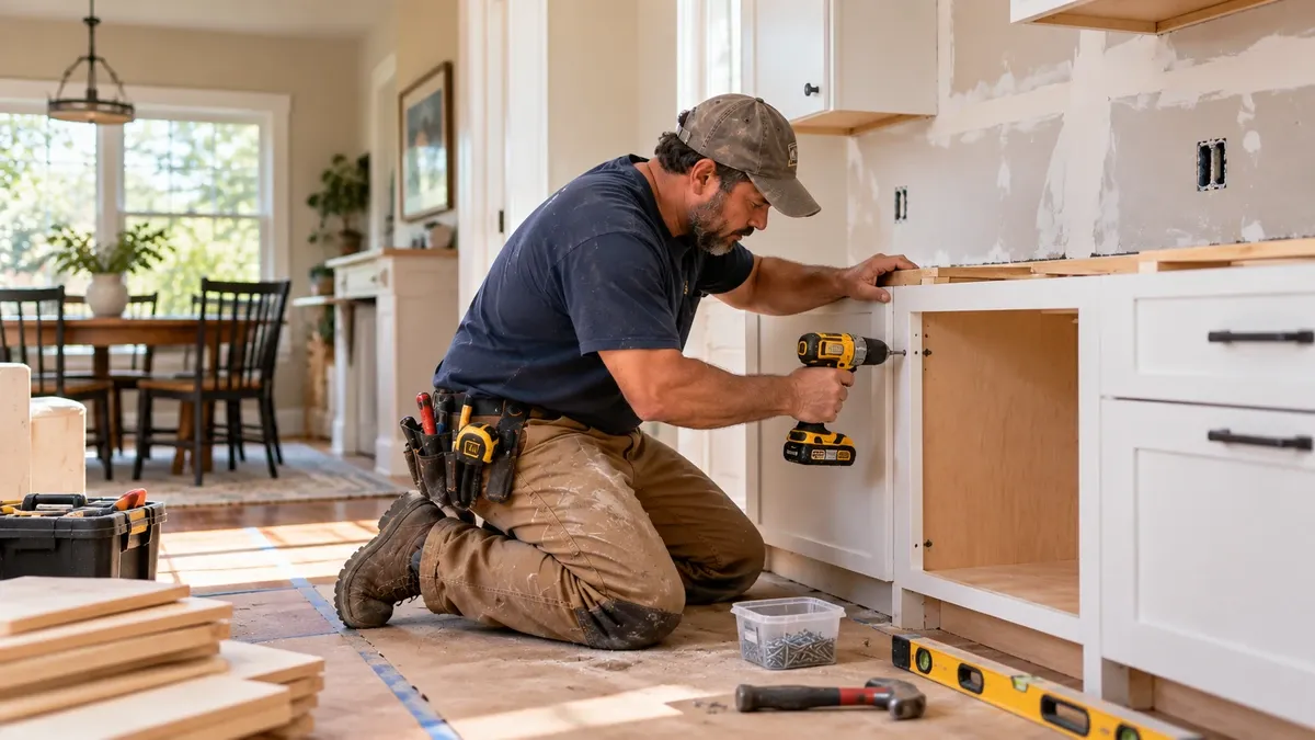 Residential remodeling and renovation project with updated interior living space