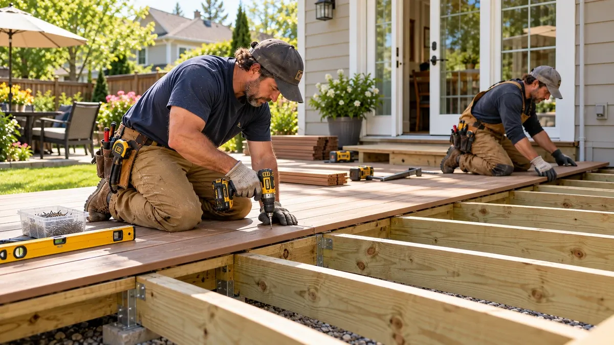 Larger residential home improvement project including a deck and expanded living area