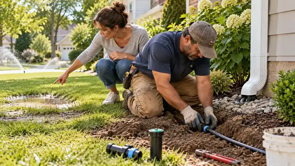 Residential irrigation, yard drainage and grading work